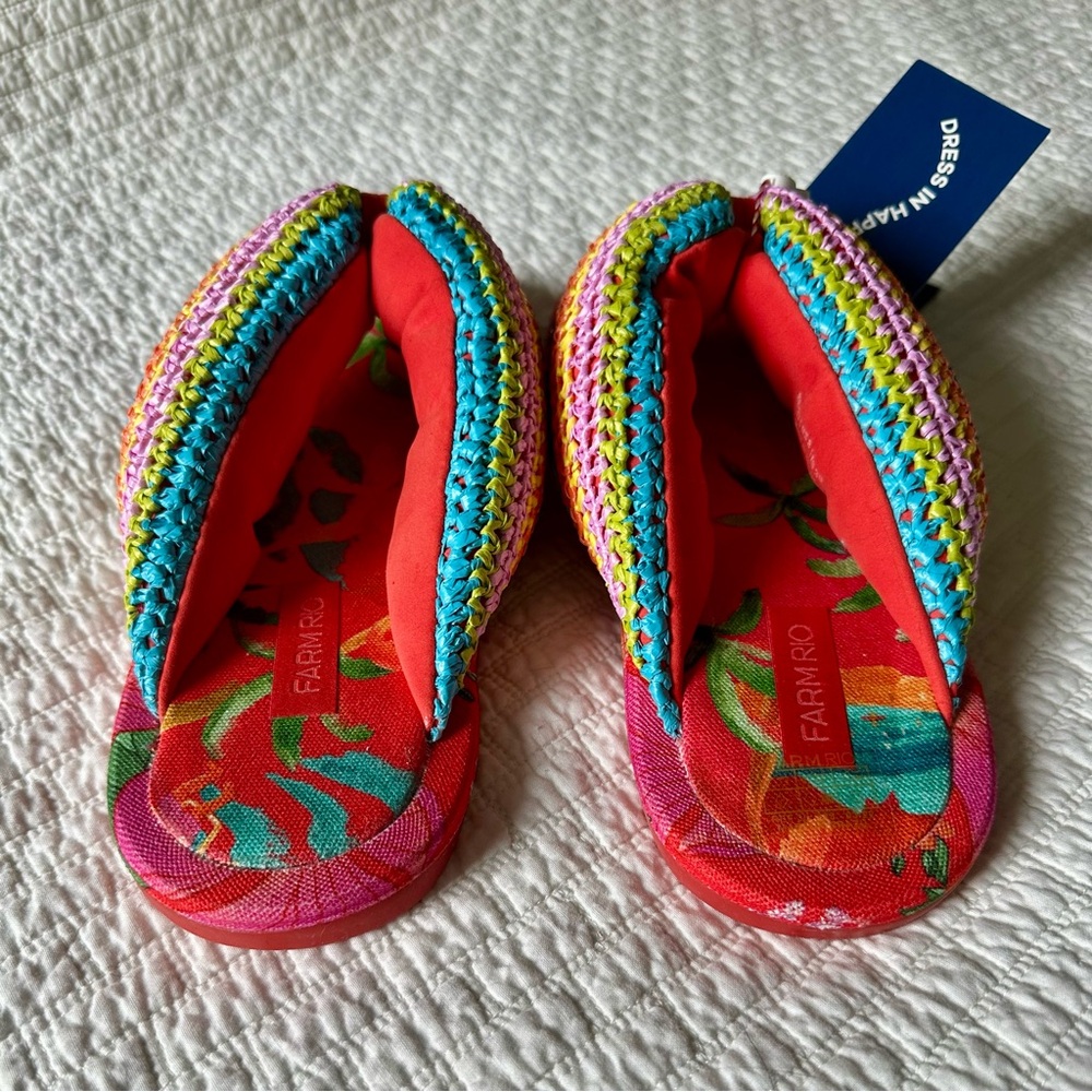 *NWT* FARM Rio Multicolor Crochet Sandals - Picture 3 of 6
